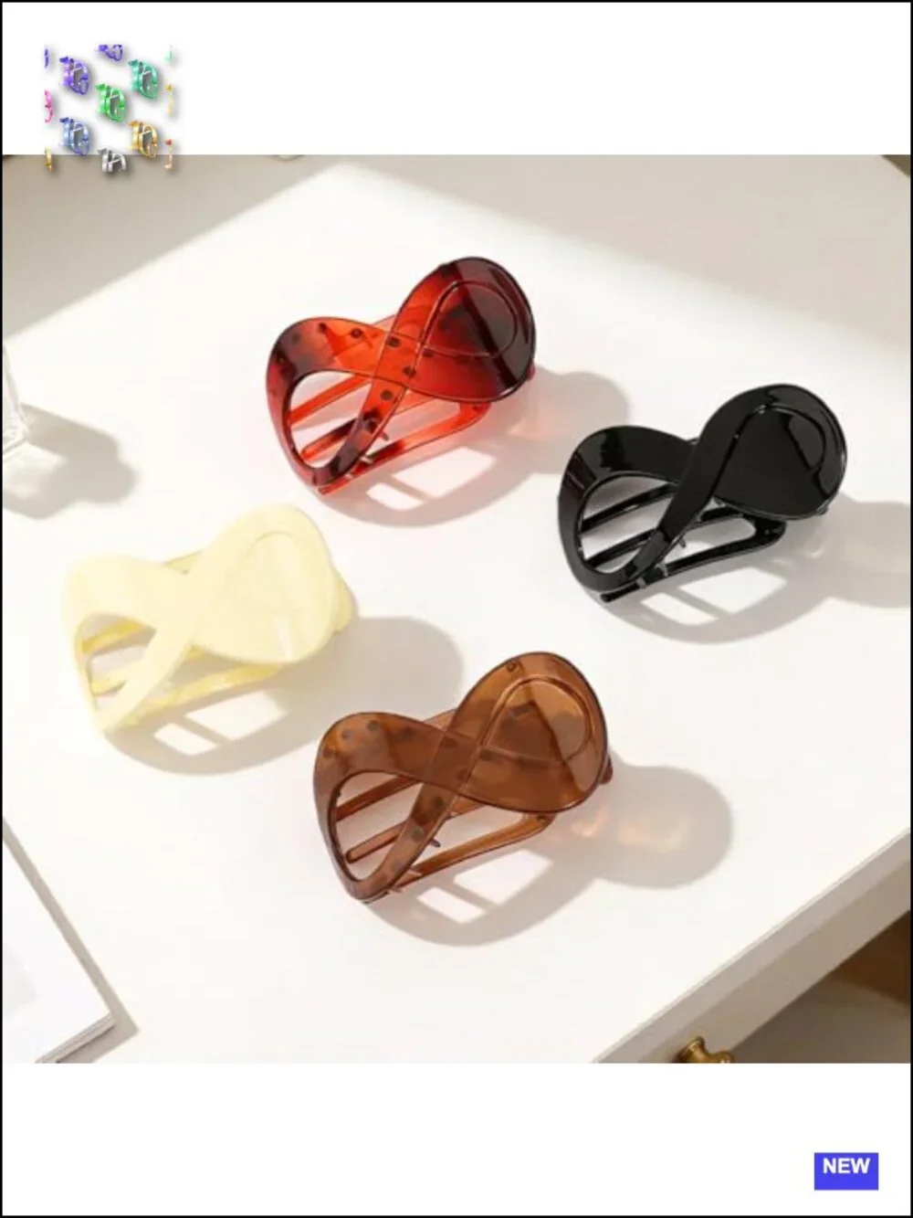 Large & Medium Flash Claw Hair Clips for Thick & Thin Hair, 4 Pack